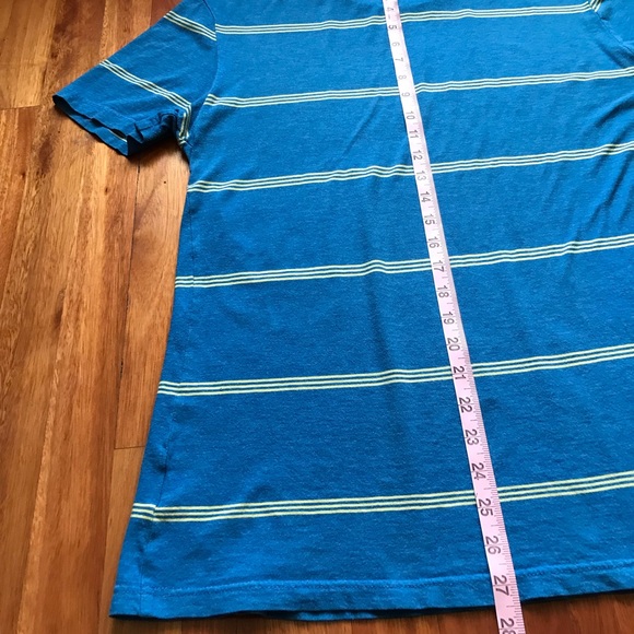 VOLCOM Striped T-shirt Mens Medium Blue and Yellow - Picture 5 of 8